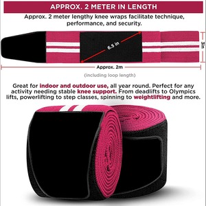 <b>Compression</b> Elastic <b>Support</b> <b>Knee</b> Wraps for Cross Training Gym Workout Fitness Powerlifting <b>Knee</b> Wraps - Product Image 4