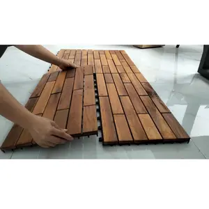 Wood Deck Tiles Modern Matt Finish Rectangle 60 x 30cm Long Interlocking Engineered Flooring Parquet Design