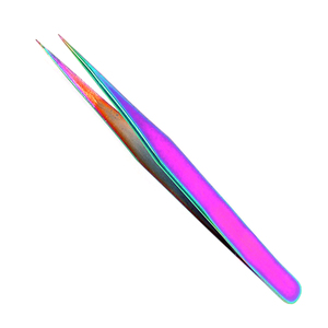 Pinset bulu mata ujung serat Titanium, Set ekstensi bulu mata, Pinset ujung serat Titanium, warna dan tanpa warna - Product Image 2