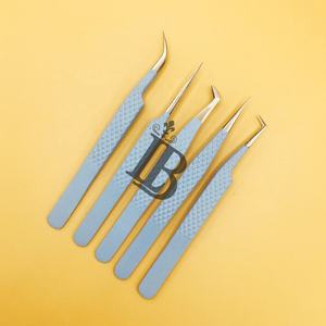 แหนบต่อขนตาคุณภาพสูง ทนทาน สีเทา ปลายทอง 90 องศา แหนบตรง สำหรับต่อขนตาแบบมิงค์  แหนบสั่งทำพิเศษ - Product Image 3