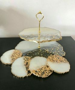 Bandeja de servicio de resina rectangular personalizada con mango de latón antiguo de estilo antiguo superventas producto caliente - Product Image 2