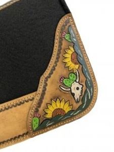 Premium Quality Custom Designed Western Horse Riding Saddle Pads <b>Wool</b> <b>Felt</b> Pad with Leather Patch - Product Image 3