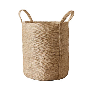 Cesta de lavandería de yute de gran capacidad, lados ventilados, cesta de organización del hogar reutilizable funcional para la frescura de la circulación del aire - Product Image 1