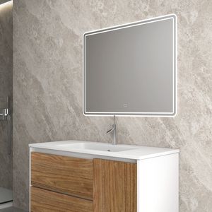 Amorgos 120x80 cm Rectangular LED Mirror with Backlight <b>Touch</b> <b>Switch</b> and Dimmable Shade - Product Image 1