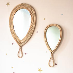 Water drop shaped rattan <b>wall</b> <b>mirrors</b> home decor teardrop <b>wall</b> <b>hanging</b> <b>mirror</b> for living room and bedroom - Product Image 6