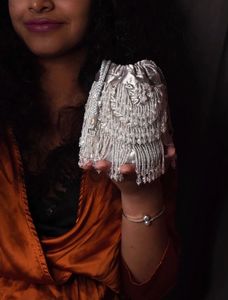 Latest 2024 Clutch Drawstick <b>Potli</b> Handbag Indian Embroidered Handmade Latest Designed <b>Potli</b> <b>Bag</b> for Indian Wedding Women's <b>Bags</b> - Product Image 4