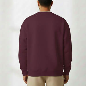 Sudadera clásica para hombre de algodón mezclado con cuello redondo y puños acanalados, ideal para viajes y uso diario. - Product Image 2