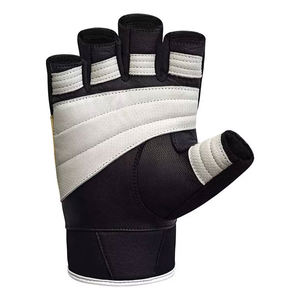 Guantes antideslizantes unisex para levantamiento de pesas de medio dedo, equipo de gimnasio transpirable de cuero genuino para deportes - Product Image 3