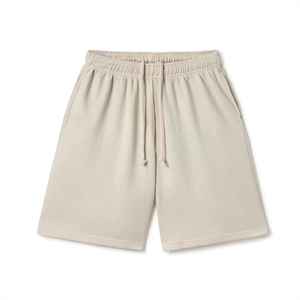 Short de survêtement uni décontracté pour hommes 100% coton avec logo personnalisé vente en gros short de jogging en molleton doux vierge - Product Image 1