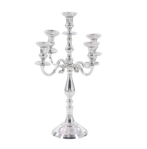 Most Selling Metal 5 Arms <b>Candelabra</b> for Home and Wedding Decoration Silver Finished Floor <b>Candelabra</b> Handicrafts - Product Image 4