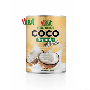 Vinut 200ml lait de noix de coco en conserve pour la cuisson (17% - 19% de graisse) en vrac fournisseurs et fabricants