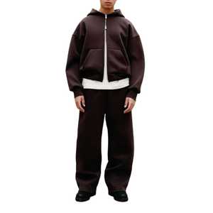Conjunto de Sudadera con Capucha y Pantalones de Felpa Francesa Personalizados, Traje Deportivo de Poliéster/Algodón Grueso, Chándal Holgado Informal - Product Image 1