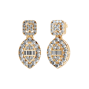 Boucles d'oreilles pendantes tendance pour femme, serties de diamants taille brillant, en or blanc massif 14k/18k, 82 diamants, 0,91 carat, pour fiançailles et mariage - Product Image 5
