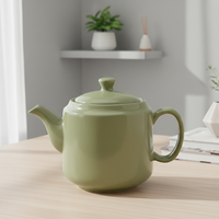 Meilleure Vente 3460446A-1.0 Théière en Céramique Porcelaine Résistante à la Chaleur avec Poignée, Versement Fluide, Compatible Micro-ondes et Lave-vaisselle, 1L