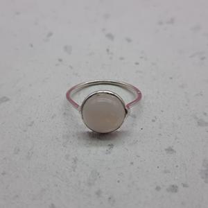 925 Sterling Silver Dainty Diamond Ring Bohemian Bezel Thin Band Moonstone Gemstone Artisan Crafted Wedding Jewelry for Party - Product Image 1