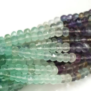 Cuentas Redondas Facetadas de Multifluorita Natural, Cuentas de Piedras Preciosas Facetadas de Fluorita de 6-9 mm, Calidad AA, Cuentas al por Mayor - Product Image 2