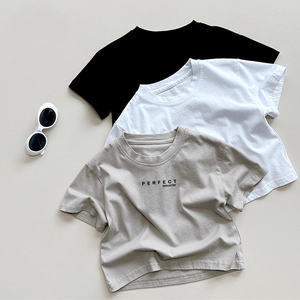 100% coton unisexe enfants T-Shirts Logo personnalisé conçu à manches courtes T-shirts pour garçons et filles vêtements pour enfants - Product Image 1