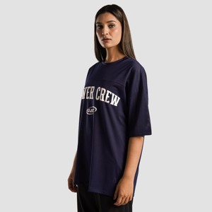 Maillot de football personnalisé bleu marine respirant en polyester, coupe oversize, taille XL, à manches courtes, avec impression technique - Product Image 3