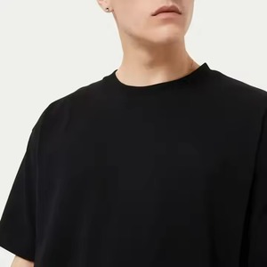 100% coton t-shirt hommes vente en gros surdimensionné personnalisé respirant t-shirts avec logo brodé imprimé personnalisé col rond surdimensionné - Product Image 5