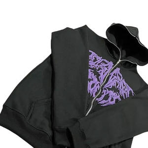 Sweat à capuche avec logo personnalisé recadrée et broderie pour hommes haute qualité Streetwear lourd 100% sweats à capuche en coton - Product Image 1