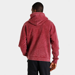 Pull à capuche léger 100% coton pour hommes surdimensionné Vintage lavé à l'acide Street Wear impression numérique Plaid pour l'hiver - Product Image 3