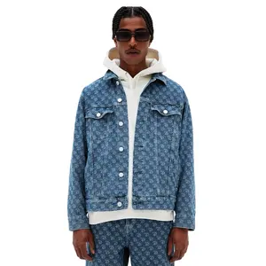 Die stilvoll sten Männer blau gewaschen digital bedruckte Jeans jacke Männer Winter jacken zum Verkauf Kunden spezifische Jeans jacken