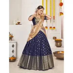 新しい排他的なLehengaCholiコレクションフルカタログが卸売CholiファブリックUnstich Choli Jacquard 0.9Mtrsで利用可能