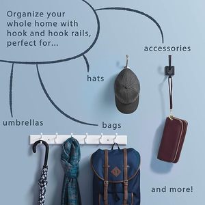 Estante de gancho de Metal de hierro blanco níquel y suave con tres rollos para ropa abrigo bufanda bolsa toalla llave gorra sombrero almacenamiento - Product Image 3