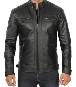 Chaqueta de Motociclista Clásica para Hombre, Corte Entallado, Estilo Urbano, Cuero, Invierno, Transpirable, Bordada, Color Personalizado, Servicio OEM - Product Image 1