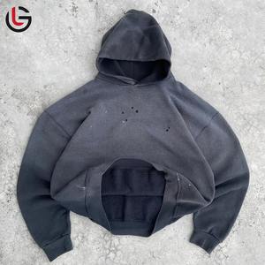 Top 2025 meilleure vente personnalisée de haute qualité hommes lavage à l'acide sweats à capuche hiver 100% coton polaire séchage rapide et respirant qualité supérieure - Product Image 2