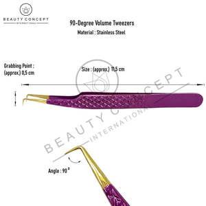 Juego de pinzas para extensión de pestañas de acero inoxidable con punta de fibra OEM y logotipo personalizado al por mayor de Beauty Concept International - Product Image 2