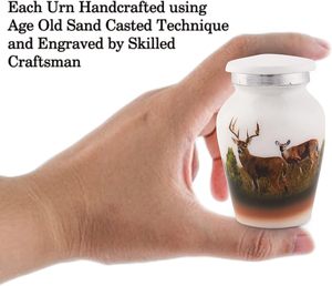 Urnes de crémation souvenir pour cendres humaines-Urnes décoratives pour cendres humaines Femme et homme | Mini urne Ensemble de 4 cerfs - Product Image 6