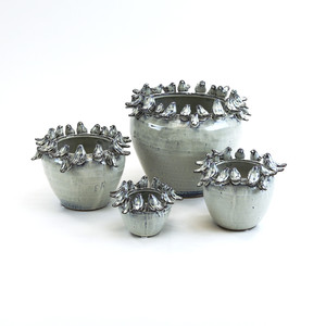 CAV4209WT - Extra Large Ceramic Gathering Bird <b>Pot</b> - 8.5 W x 7.5 H - Product Image 3