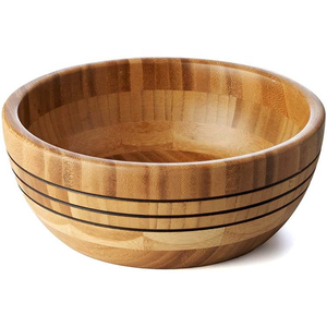 Bol de service en bois d'acacia poli rond de 9,5 pouces, léger et fait à la main, pour salade et fruits par MULTI CRAFT - Product Image 5