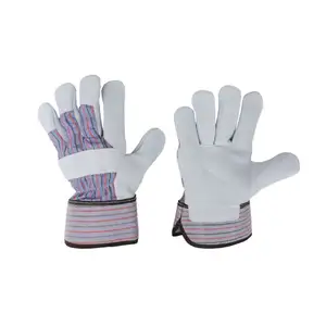 印度出口商和供应商提供的高防护颗粒牛皮加拿大索具工作手套