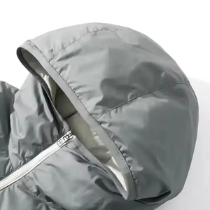 Veste matelassée pour homme en duvet 100% polyester de haute qualité, fermeture éclair, marque personnalisée, hiver, chaude, noire - Product Image 6