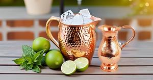 Pichet à eau en métal martelé en cuivre d'une capacité de 70 onces liquides, parfait pour les anniversaires, les mariages, la fête des mères, le cadeau de la fête des pères - Product Image 4