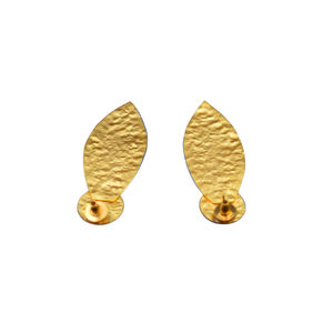 Venta caliente diseñador pendiente largo joyería pintura a mano azul Pottary diseño dorado mate acabado pendiente para mujeres y niñas - Product Image 5