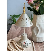 Élégante Lanterne Éclairante en Acier Blanc pour le Ramadan, Ornements pour les Fêtes de l'Aïd et du Hajj, Taille et Logo Personnalisables, International