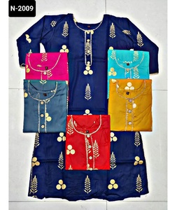 ชุดเดรสเรยอนเคอร์ติสผ้าฝ้ายปากีสถานชุดเดรสแขนกุดผลิตจากโรงงาน - Product Image 1