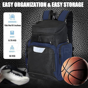 Sac à dos de basket-ball de la meilleure qualité conçu sur mesure antivol avec une fonction USB de vente chaude produit OEM doublure en polyester - Product Image 2