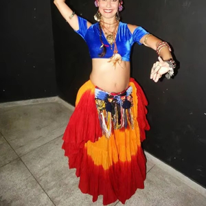 USA Bohemian 25-Yard Cotton Tribal Belly Dance Jupe American Tribal Style ATS Maxi Flounce Jupe pour Femmes Vêtements Taille Libre - Product Image 1