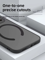 Coque de Téléphone de Luxe Mate Magnétique Compatible Recharge sans Fil pour iPhone 17 16 15 14 13 11 12 Pro Max Mini Plus XS Max XR X Housse Blindée