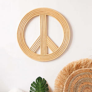 ป้ายสันติภาพตกแต่งผนังสำหรับร้านอาหารตกแต่งผนังหวาย-ที่แขวนออกแบบตามสั่ง - Product Image 1
