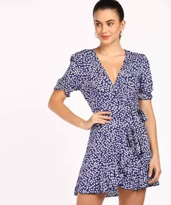 2025 nouvelle Collection moderne femmes demi manches mode décontracté lin fleur imprimé robes doux confortable été tenue décontracté - Product Image 3
