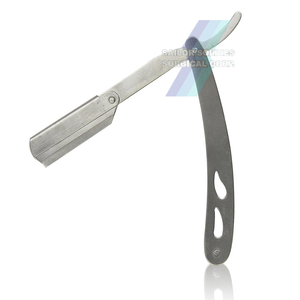 Rasoirs de rasage à lame unique de logo personnalisé en acier inoxydable Offre Spéciale rasoirs de rasage de barbier à gorge coupée de haute qualité - Product Image 1