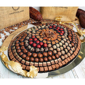 Bandeja de Chocolate de Metal plateado de buena calidad con hoja Decoración de mesa de diseño antiguo Bandeja DE SERVICIO DE Chocolate para ocasiones especiales - Product Image 4