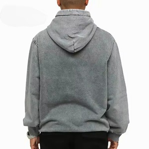 เสื้อฮู้ดดี้ผู้ชายแบบหนา 480gsm ซักแบบ Sand Wash สำหรับขายส่ง B2B  ไม่มีลาย  สามารถสกรีนโลโก้ 3 มิติได้  ทรงโอเวอร์ไซส์ ไหล่ตก  ทรงหลวม - Product Image 2
