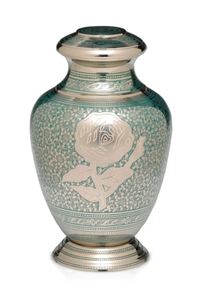 Hermosa urna de cremación para adultos de nácar metálico niquelado brillante artesanal disponible en venta urnas de calidad premium - Product Image 5