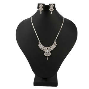 American Diamond <b>Locket</b> Set - <b>Silver</b> - Product Image 1